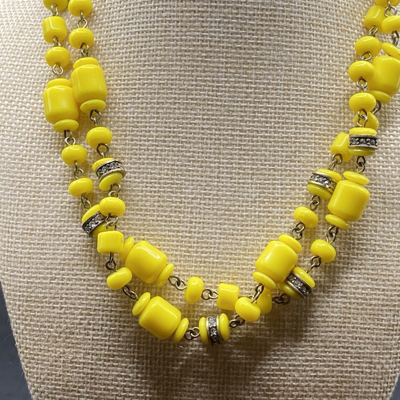 J Crew Long Yellow Beaded Necklace 40” Station